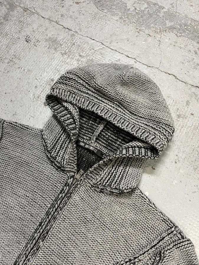 Dirk Bikkembergs 2000s Bikkembergs Knit Grey Zip-Up Hoodie Size US M / EU 48-50 / 2 - 5 Thumbnail