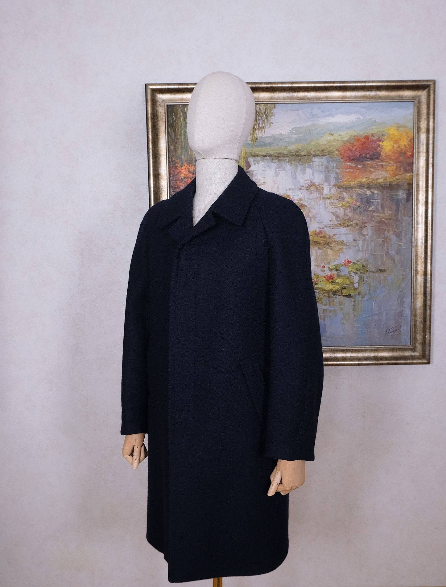 Vintage Brümmer, blue wool coat, size 40, rare mink lining Size US M / EU 48-50 / 2 - 3 Thumbnail