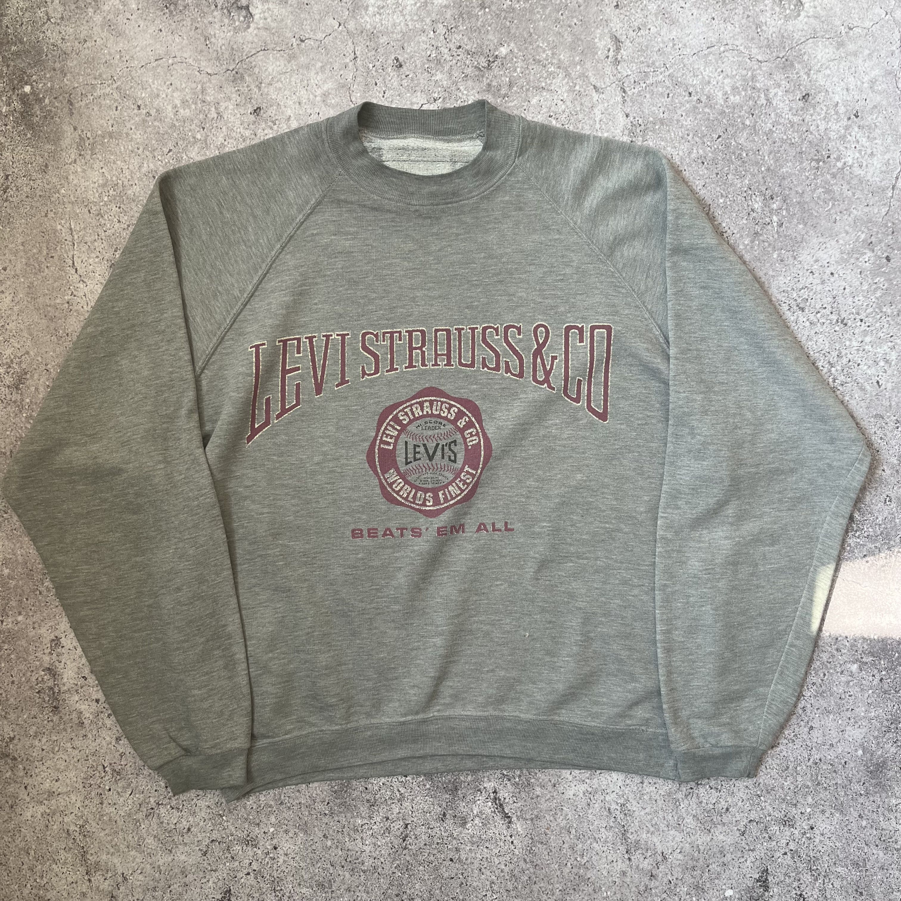 Levi's × Levi's Vintage Clothing × Vintage Vintage Levis Spellout Logo Gray Oversize Sweatshirt Size US L / EU 52-54 / 3 - 1 Thumbnail