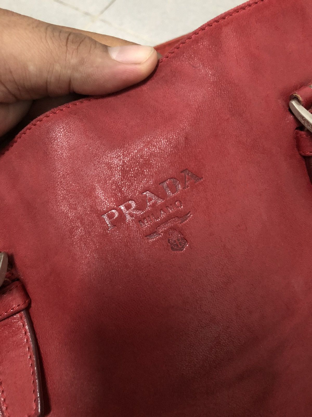 Prada × Vintage Vintage Prada Red Leather Shoulder Bag Size ONE SIZE - 10 Thumbnail
