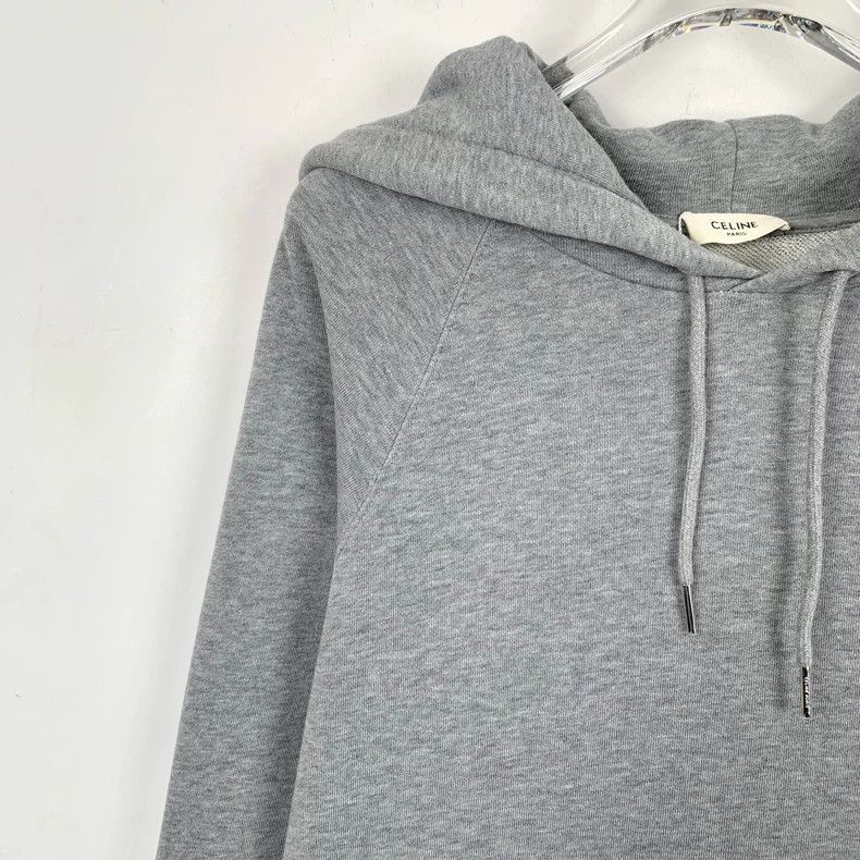 Celine Celine Gray Logo Cotton Hooded Sweatshirt Size US XS / EU 42 / 0 - 3 Thumbnail