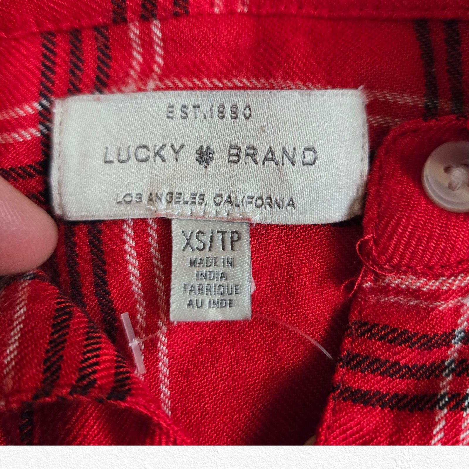 Lucky Brand Lucky Brand Red Plaid Flannel Button Up Top Size XS Size XS / US 0-2 / IT 36-38 - 5 Thumbnail