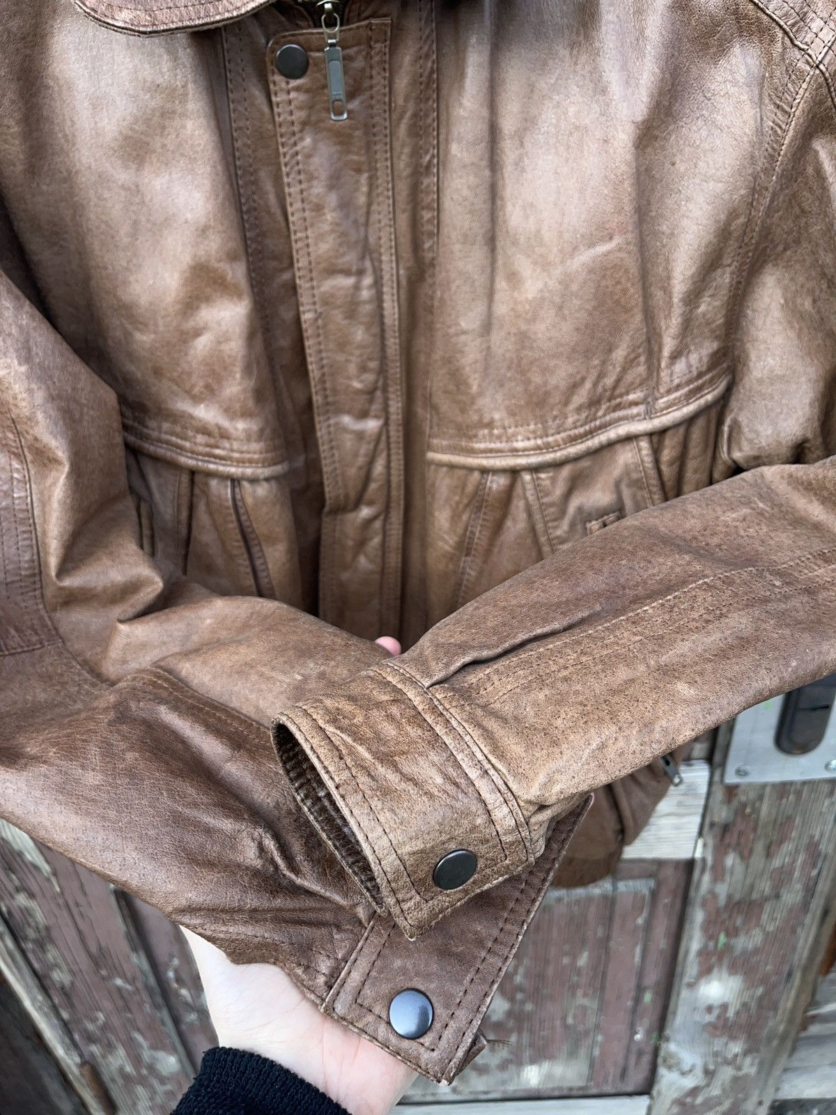 Other Vintage Archival Brown Leather Jacket Avant Garde Size US M / EU 48-50 / 2 - 7 Thumbnail