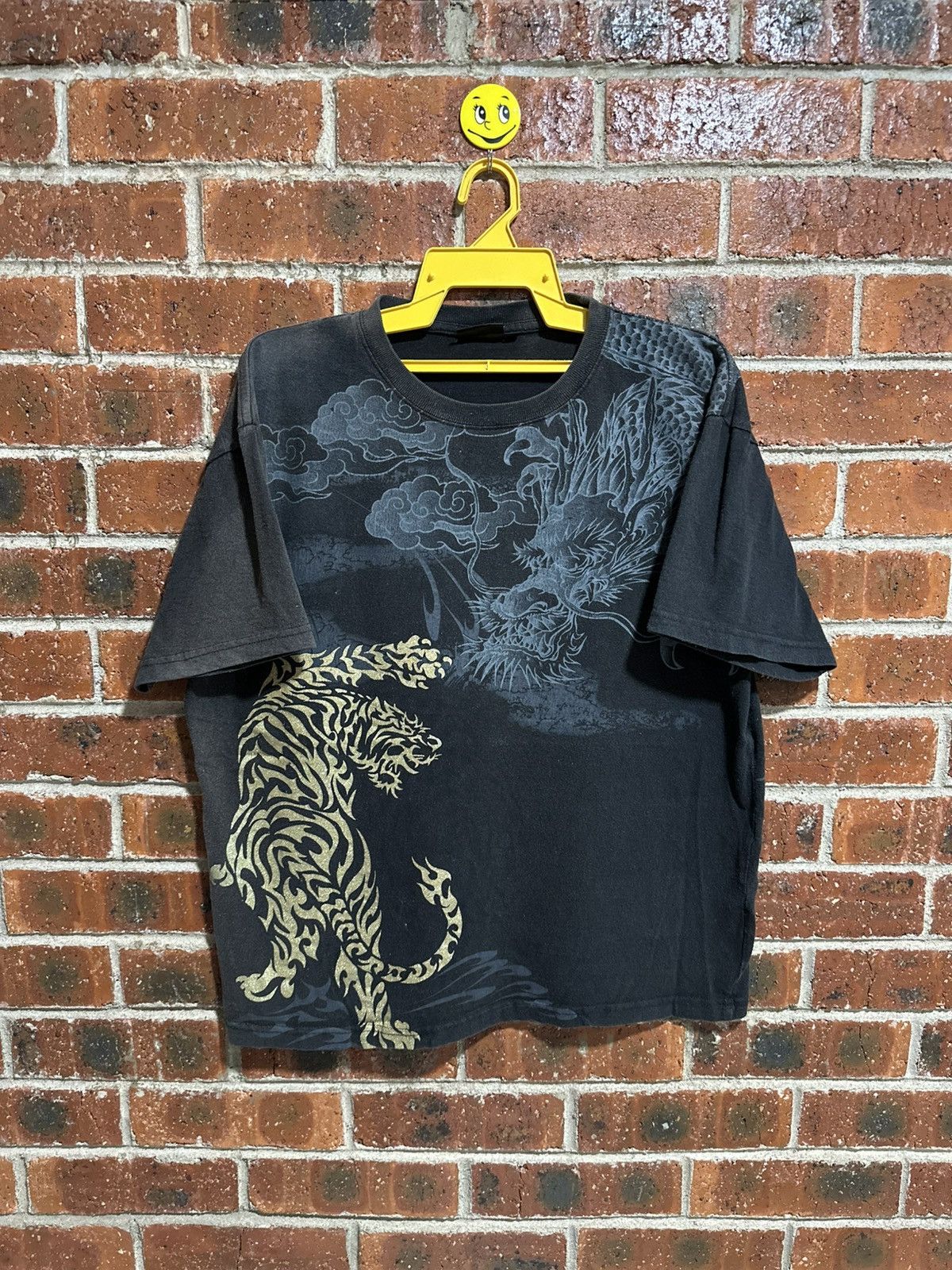 Bullet Noise Vintage Bullet Noise Sukajan Tiger And Dragon Sun Faded Tee Size US XL / EU 56 / 4 - 2 Thumbnail