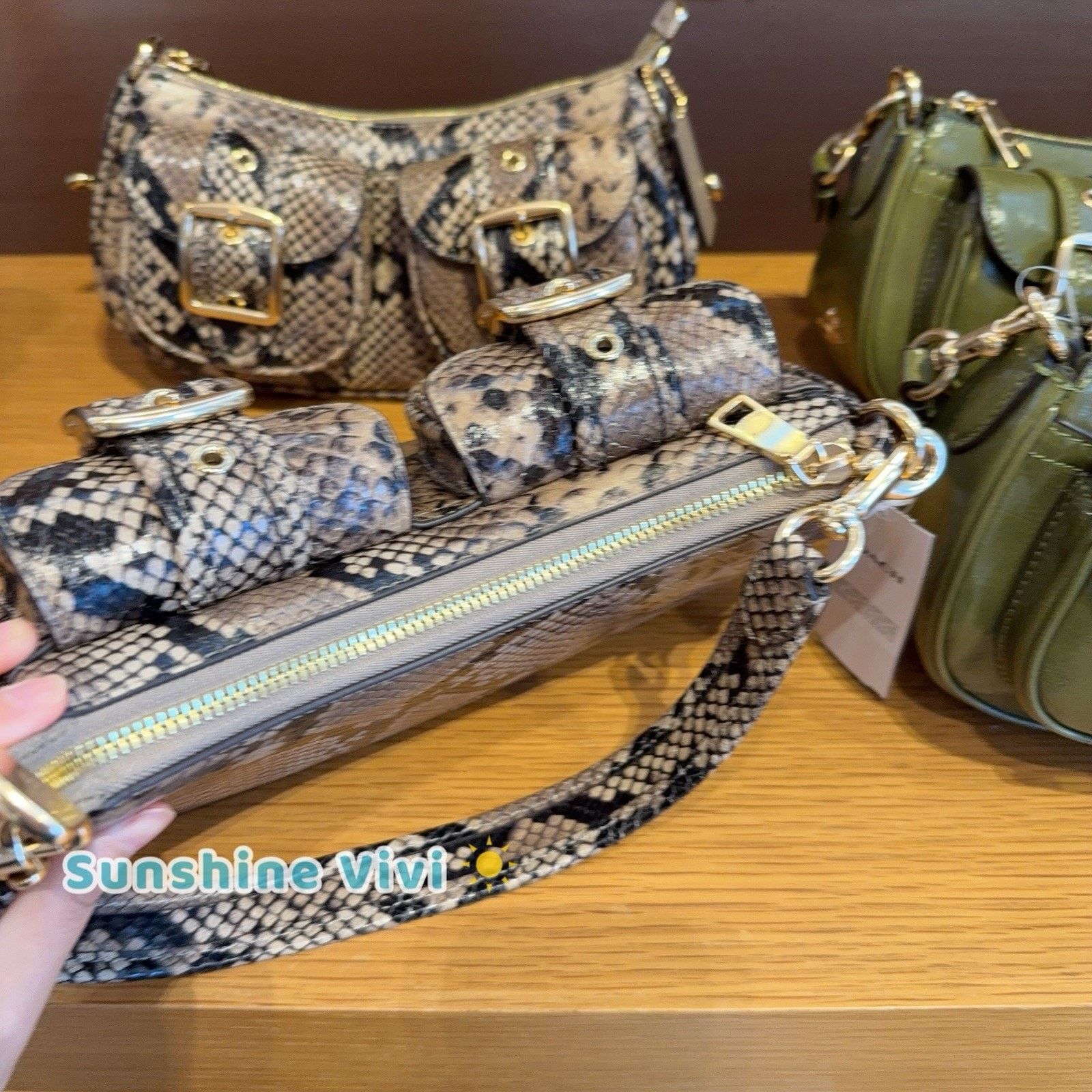 Coach NWT Coach Ashton Bag Snake Leather CCE38 Mushroom Multi Size ONE SIZE - 6 Thumbnail