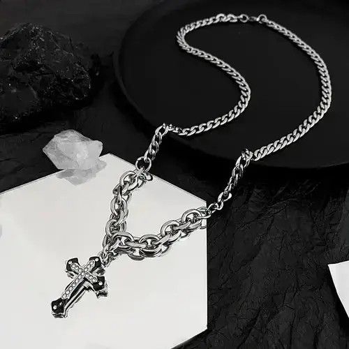 Other Retro punk necklace cross chain rock gothic style Size ONE SIZE - 2 Thumbnail
