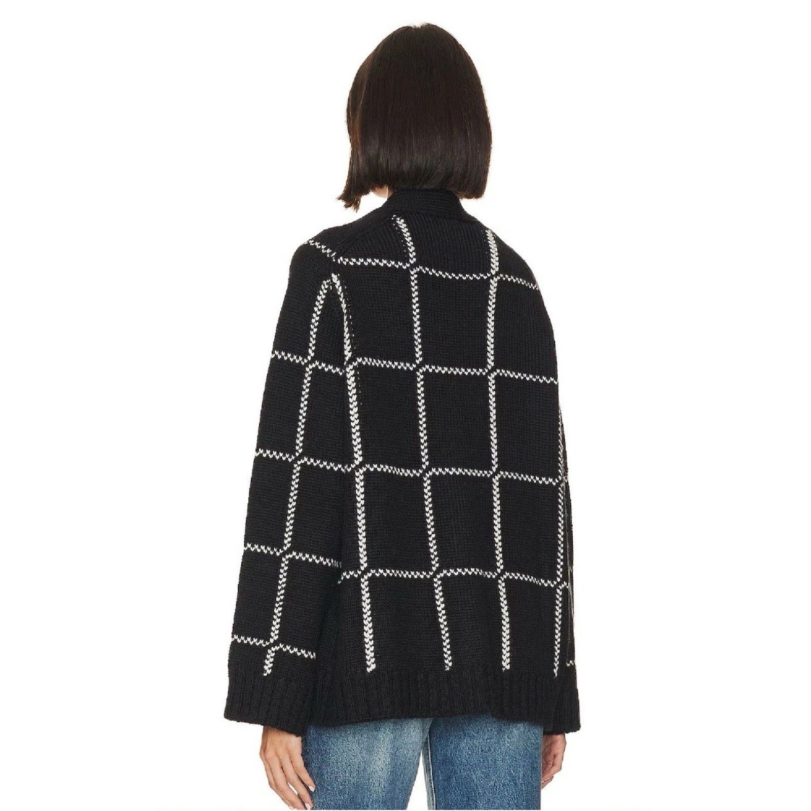 Anine Bing Anine Bing Kurt Black White Plaid Cardigan Merino Wool Blend Size S / US 4 / IT 40 - 5 Thumbnail