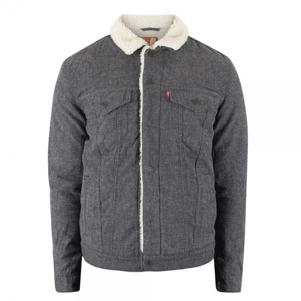 Levi's Biffy Grey Trucker Sherpa Jacket Size M