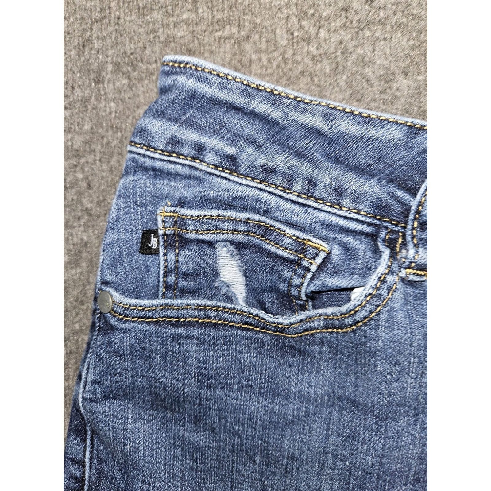 Denime Judy Blue Jeans Womens 14W Blue Distressed Bootcut Stretch Denim Mid Rise J88229 Jeans Women Distressed Pockets Logo Button Zip Fly Size 36" / US 14 / IT 50 - 6 Thumbnail