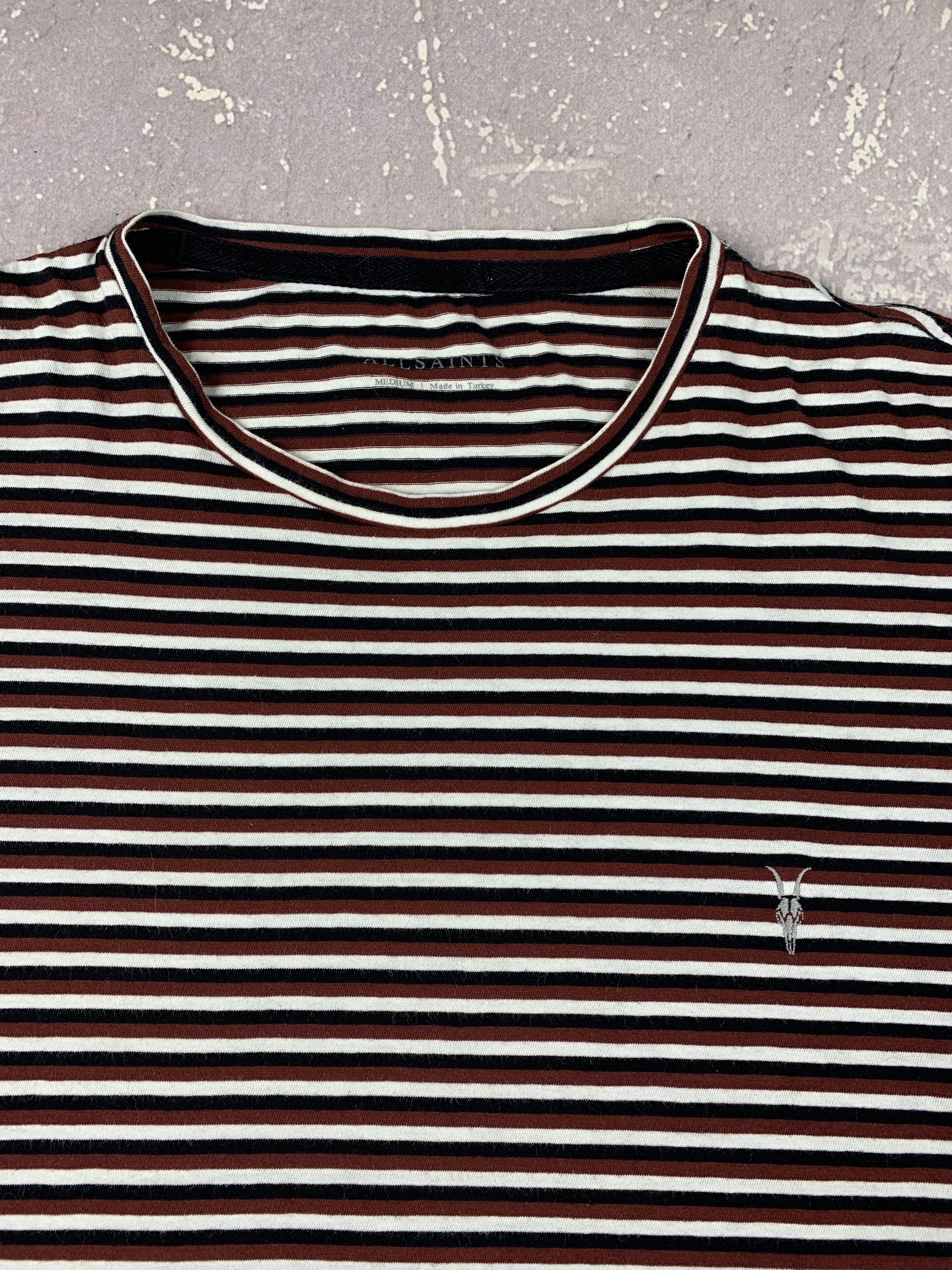 Allsaints Allsaints Trigger Tonic Crew Striped Cotton T Shirt Mens M Size US M / EU 48-50 / 2 - 3 Thumbnail