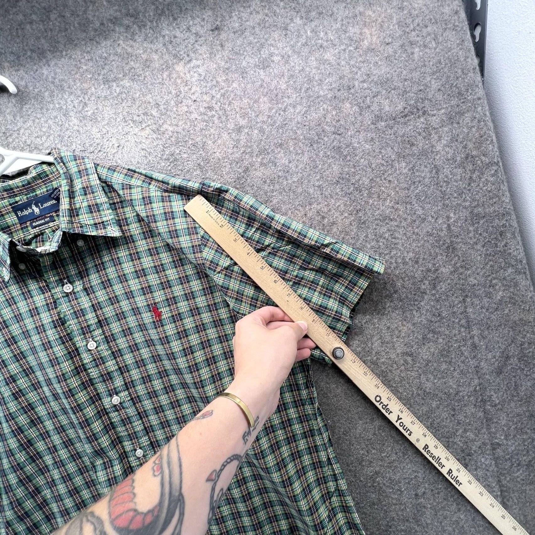 Ralph Lauren Ralph Lauren Shirt Mens Medium Green Plaid Short Sleeve Button-Front Classic Fit Mens Size US M / EU 48-50 / 2 - 3 Thumbnail