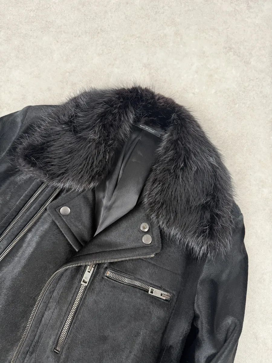 Gucci 2000s Gucci Black Pony Fur Leather Multi Zips Long Jacket by Tom Ford Size US M / EU 48-50 / 2 - 15 Thumbnail