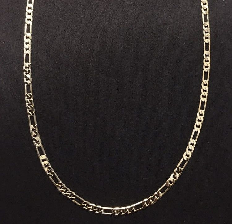 Jewelry Gold Chain Figaro 24in 6mm and Matching Figaro Bracelet Set Size ONE SIZE - 3 Thumbnail