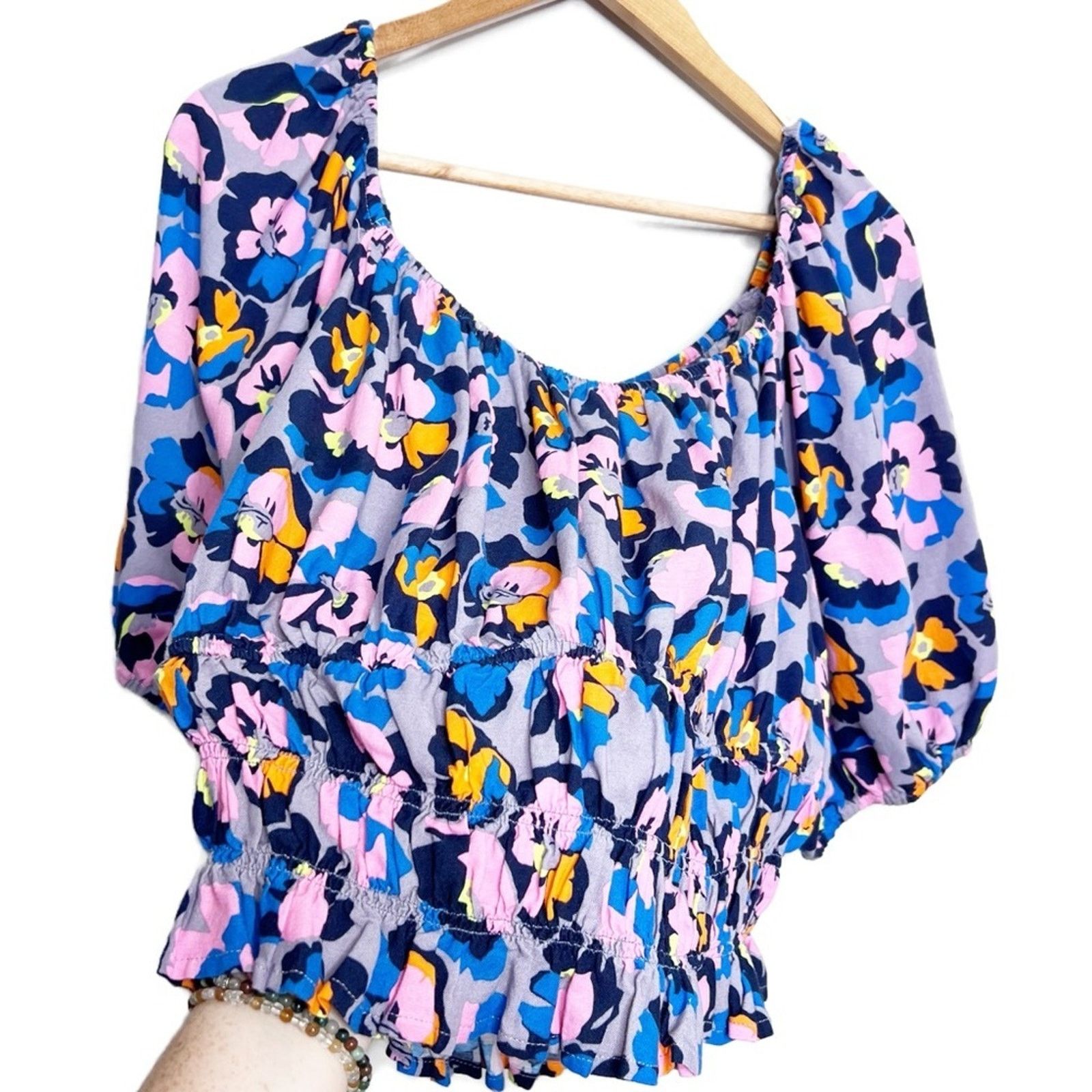 Parker New with Tags Women's Peyton & Parker Floral Smock Blouse Size XL / US 12-14 / IT 48-50 - 11 Thumbnail