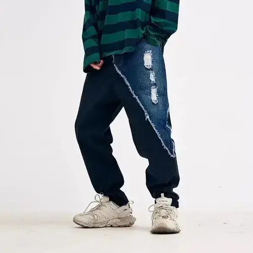 Other 20SS Indigo Union Japan Navy Patchwork Denim Pants Size US 32 / EU 48 - 3 Thumbnail