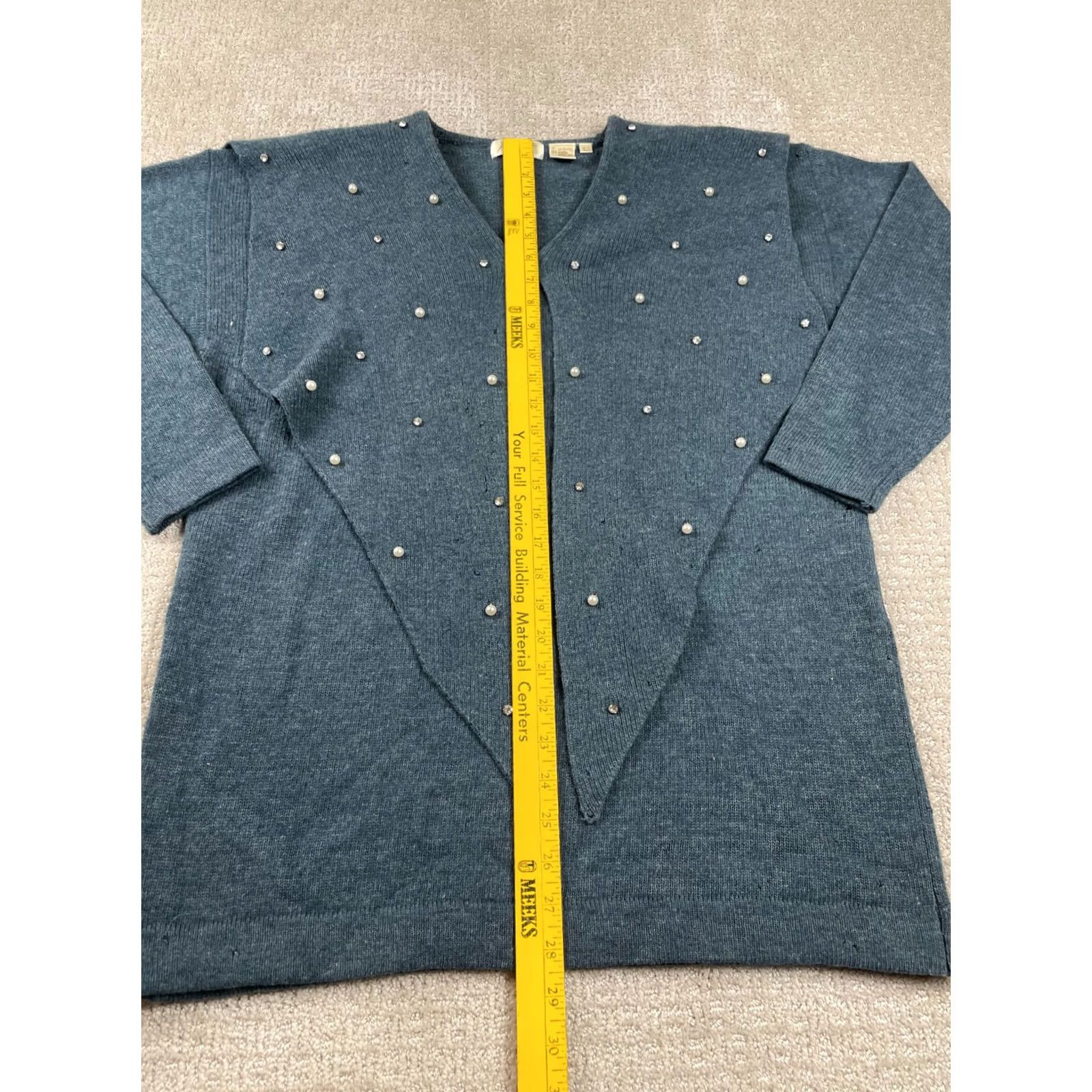 Vintage VINTAGE Apart Sweater Womens Large Blue Open Front Caped Wool Angora Rabbit Hair Pullover Winter Fall Womens Size L / US 10 / IT 46 - 2 Thumbnail