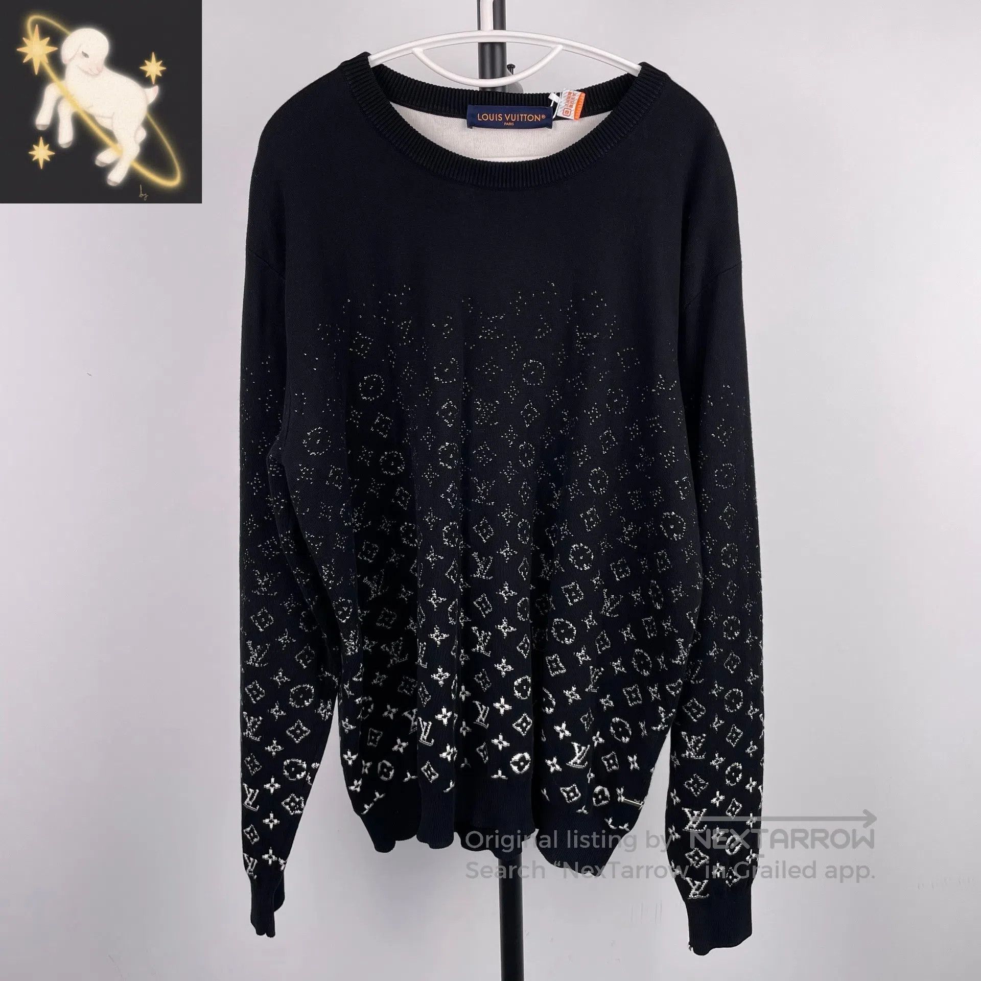 Louis Vuitton Louis Vuitton Deep blue gradient full print logo knitted h Size US XL / EU 56 / 4 - 1 Thumbnail