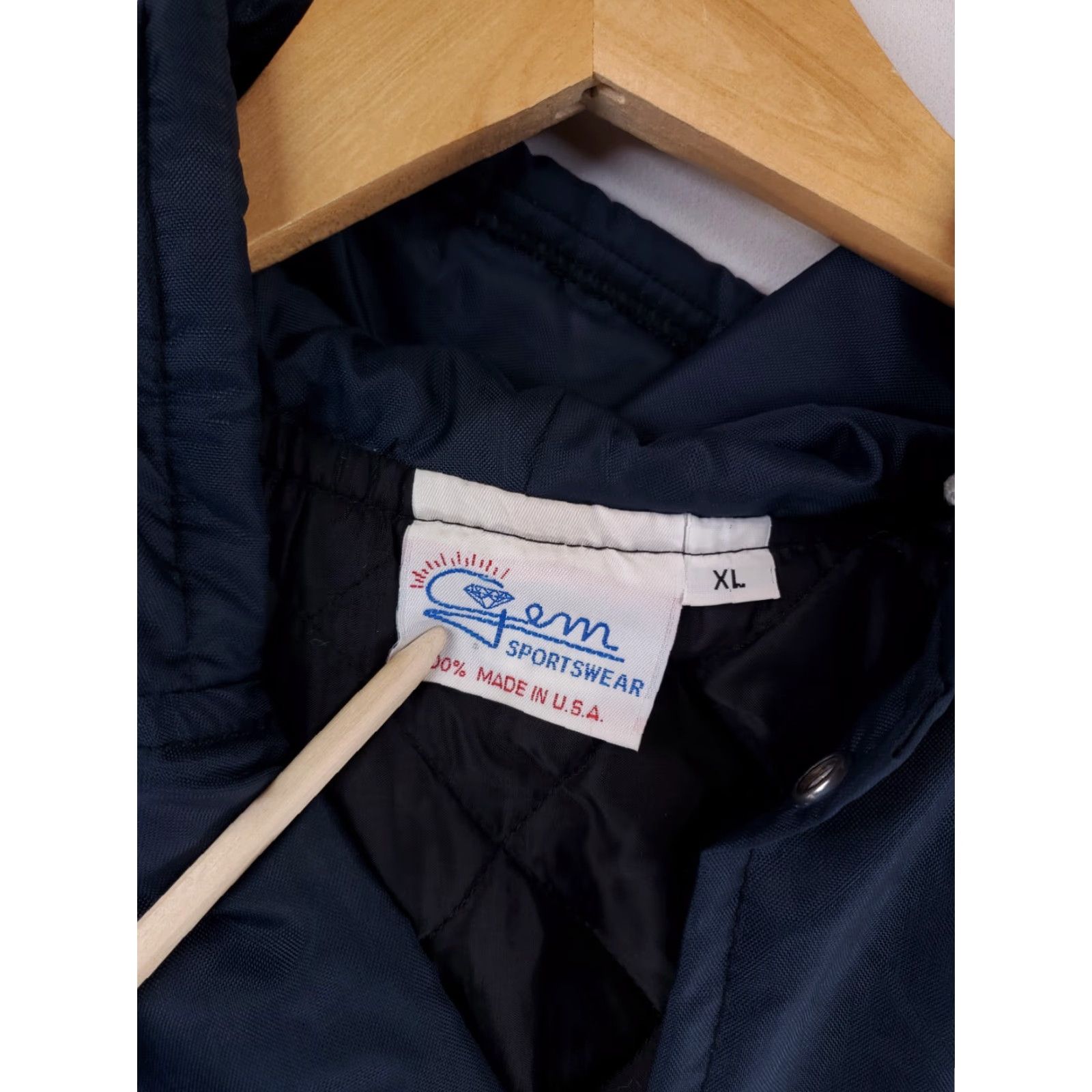 Vintage VINTAGE Gem Sportswear Hooded Parka Jacket Made USA Titans Blue Mens XL Jacket Size US XL / EU 56 / 4 - 2 Thumbnail