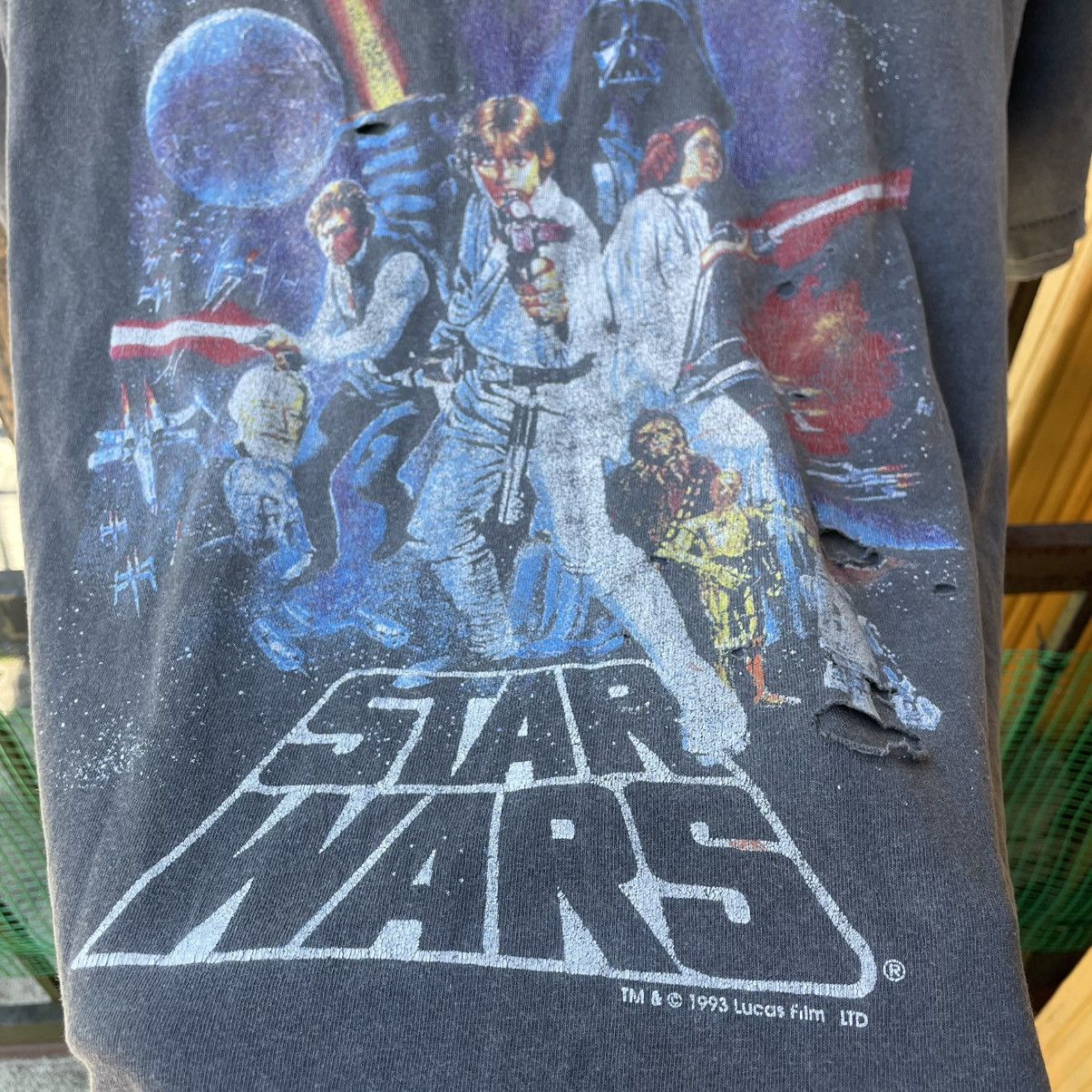 Star Wars × Vintage 🔥Crazy Trash Distress Vintage 1993 Star Wars Promo Tee Size US L / EU 52-54 / 3 - 5 Thumbnail