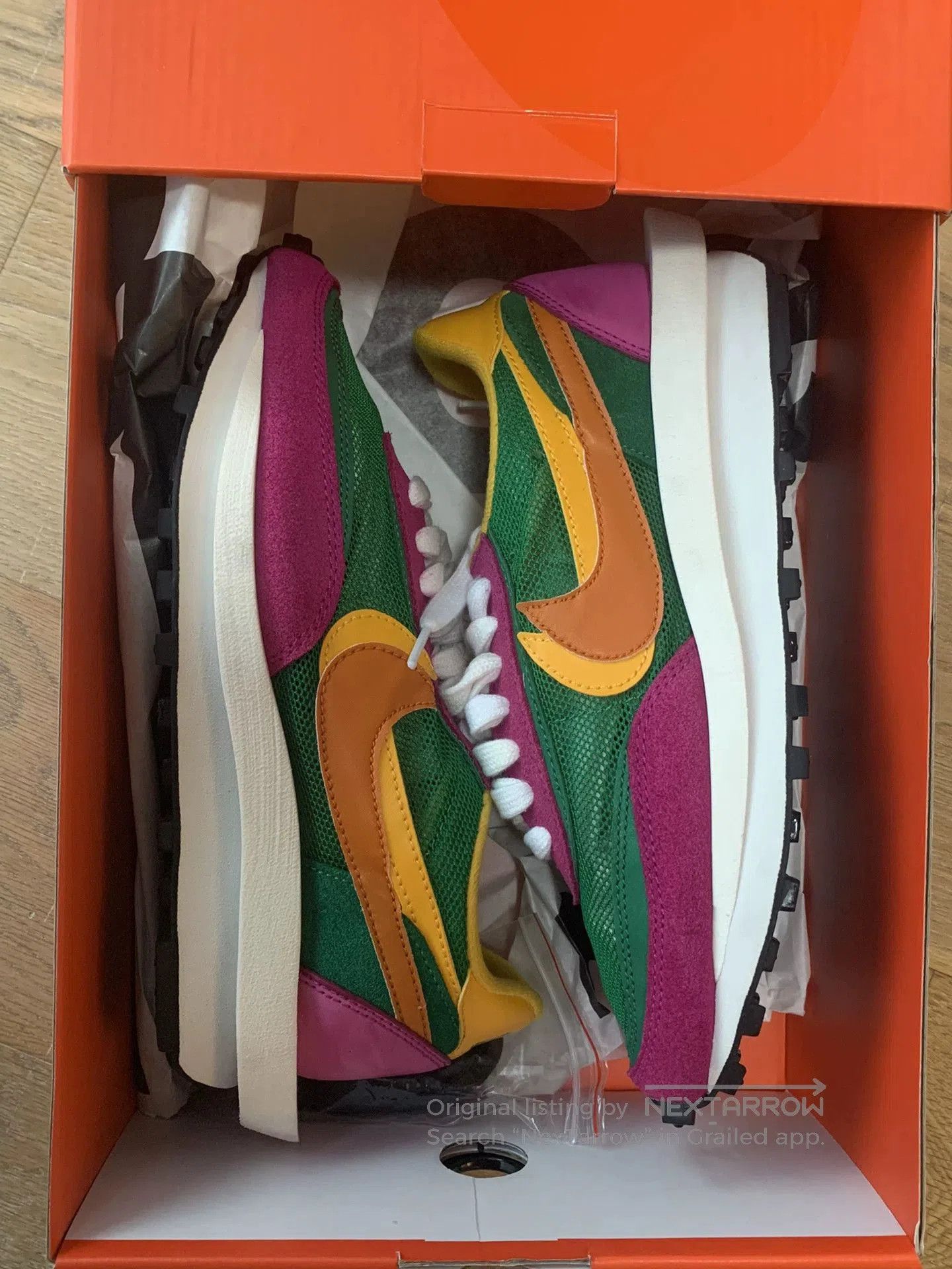 Sacai Sacai Nike Waffle Pink Green. Size US 6 / EU 39 - 1 Thumbnail