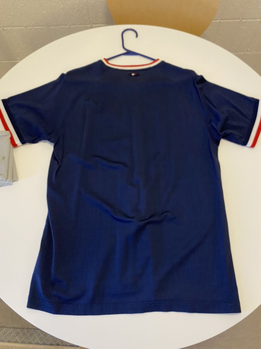 Tommy Hilfiger × Tommy Jeans × Vintage Navy Tommy Jeans V-neck Jersey Size US L / EU 52-54 / 3 - 2 Thumbnail