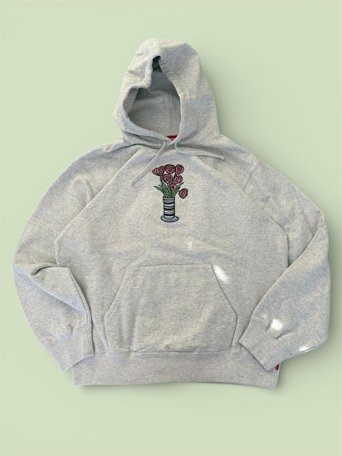 Supreme Supreme Flowers Hooded Sweatshirt Ash Grey Size XL (READ) Size US XL / EU 56 / 4 - 2 Thumbnail