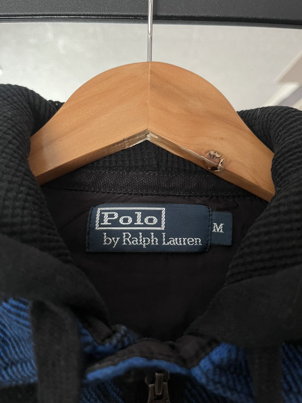 Polo Ralph Lauren Vintage Polo Ralph Lauren Plaid Flannel Hoodie Blue Wool Size US M / EU 48-50 / 2 - 8 Thumbnail