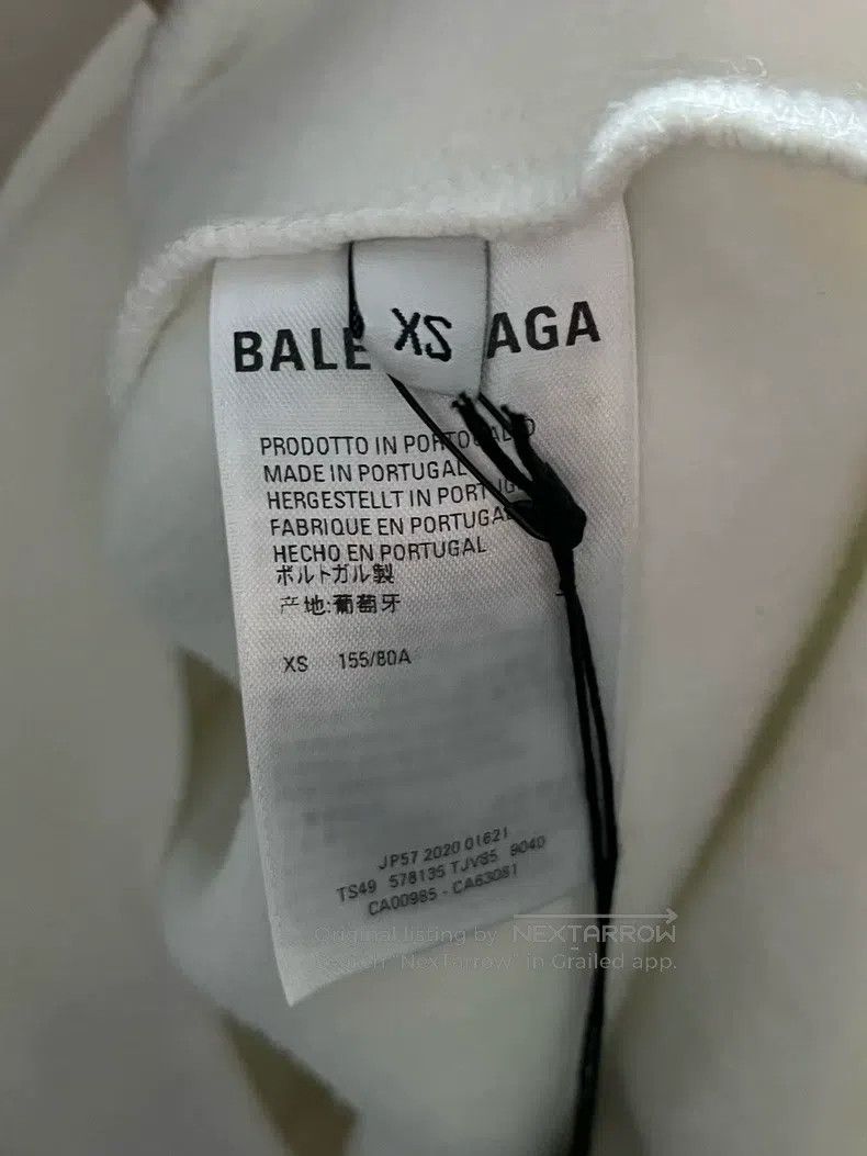 Balenciaga Balenciaga White Small Logo Cotton Long-sleeve Sweatshirt Size US XS / EU 42 / 0 - 3 Thumbnail