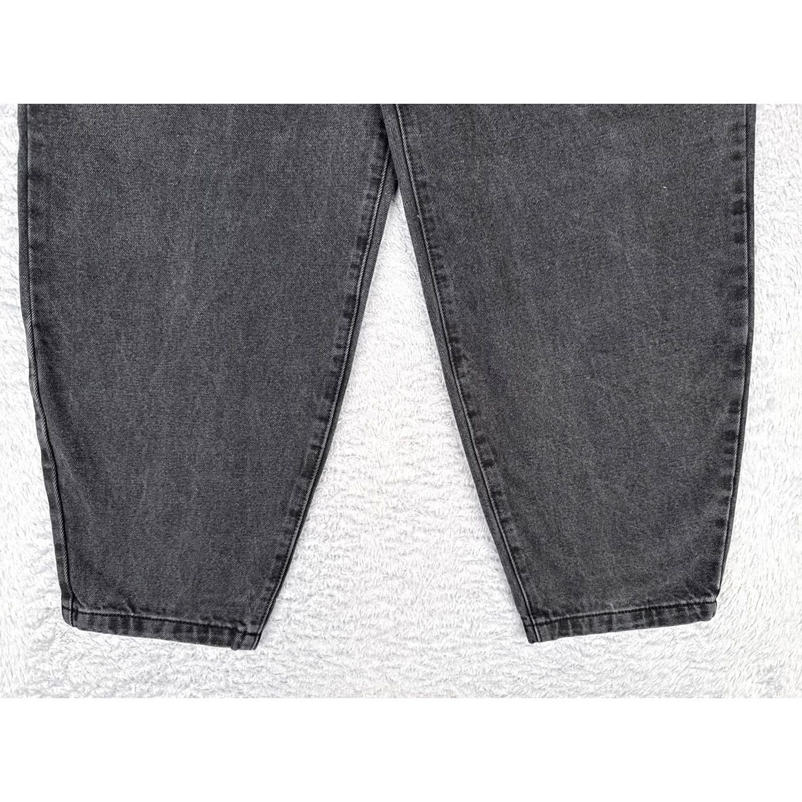 PRINCESS POLLY Princess Polly Jeans Womens 10 Gray Charcoal Wash Cropped High-Rise Mom Jeans 29x27 Relaxed 90s Vintage No Size 32" / US 10 / IT 46 - 2 Thumbnail