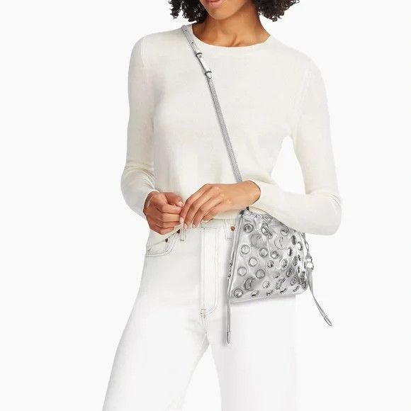 Christian Louboutin o1s1wg110225 Size:OS/Mouchara Mini Shoulder Bag in Silver Size ONE SIZE - 3 Thumbnail