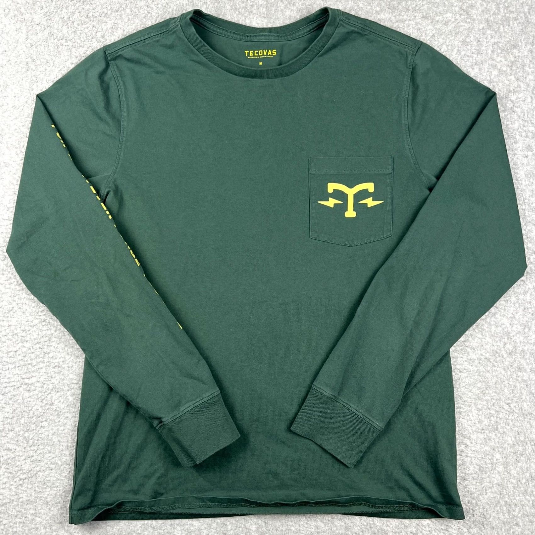 Tecovas Tecovas Graphic Shirt Long Sleeve Crew Neck Medium Mens Green Western Cowboy Shirt Size US M / EU 48-50 / 2 - 2 Thumbnail