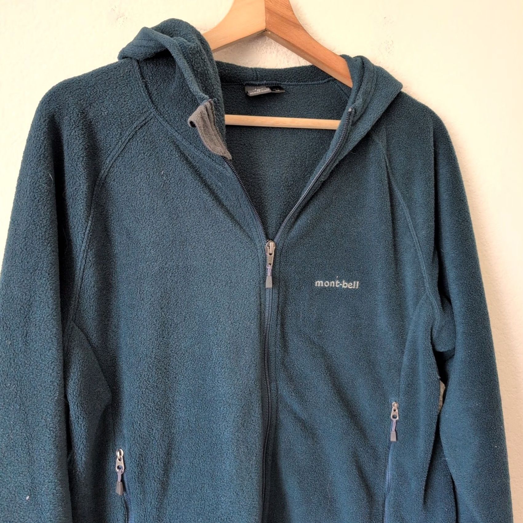 Montbell VINTAGE? Mont Bell Clima Plus Fleece Hoodie Blue Men's M Mid Weight Warm Excellent Size US M / EU 48-50 / 2 - 4 Thumbnail