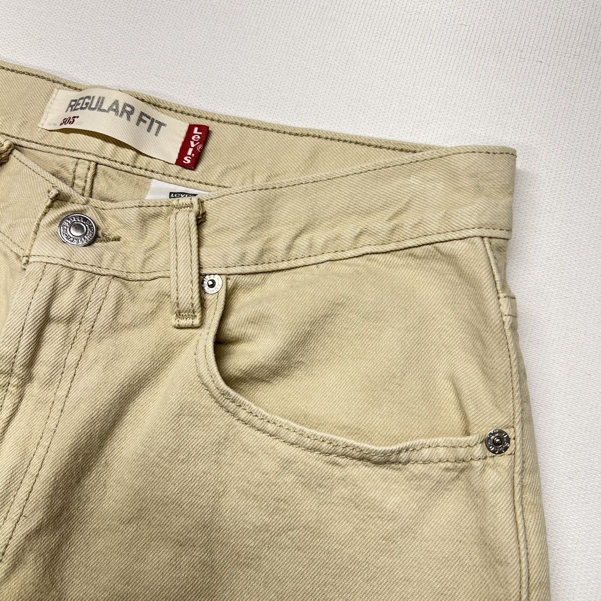 Levi's Levis 505 Jeans Regular Fit Straight Khaki Pants Denim Size US 33 - 6 Thumbnail