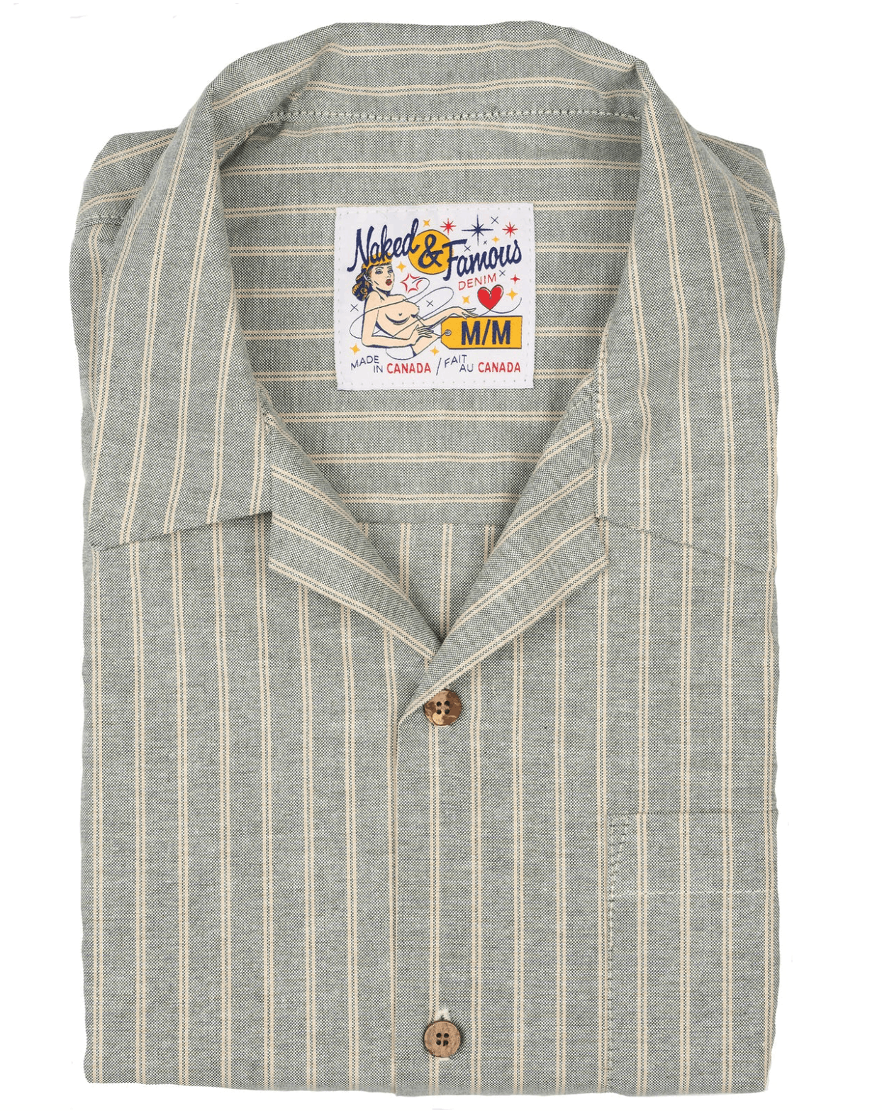 Naked & Famous Aloha Shirt - Striped Oxford Size US L / EU 52-54 / 3 - 2 Thumbnail