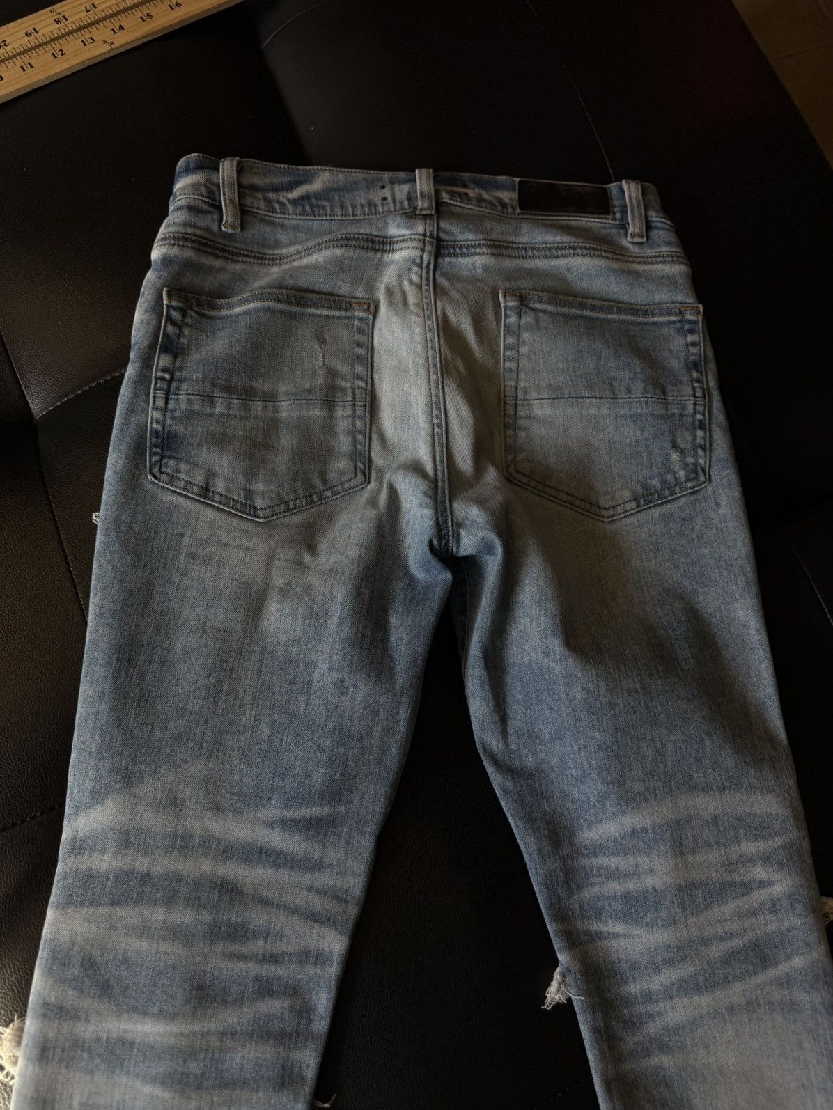 Amiri Amiri Blue Jeans Black Bandanna Patch Size 31 Flawless 🧼 Size US 31 - 14 Thumbnail