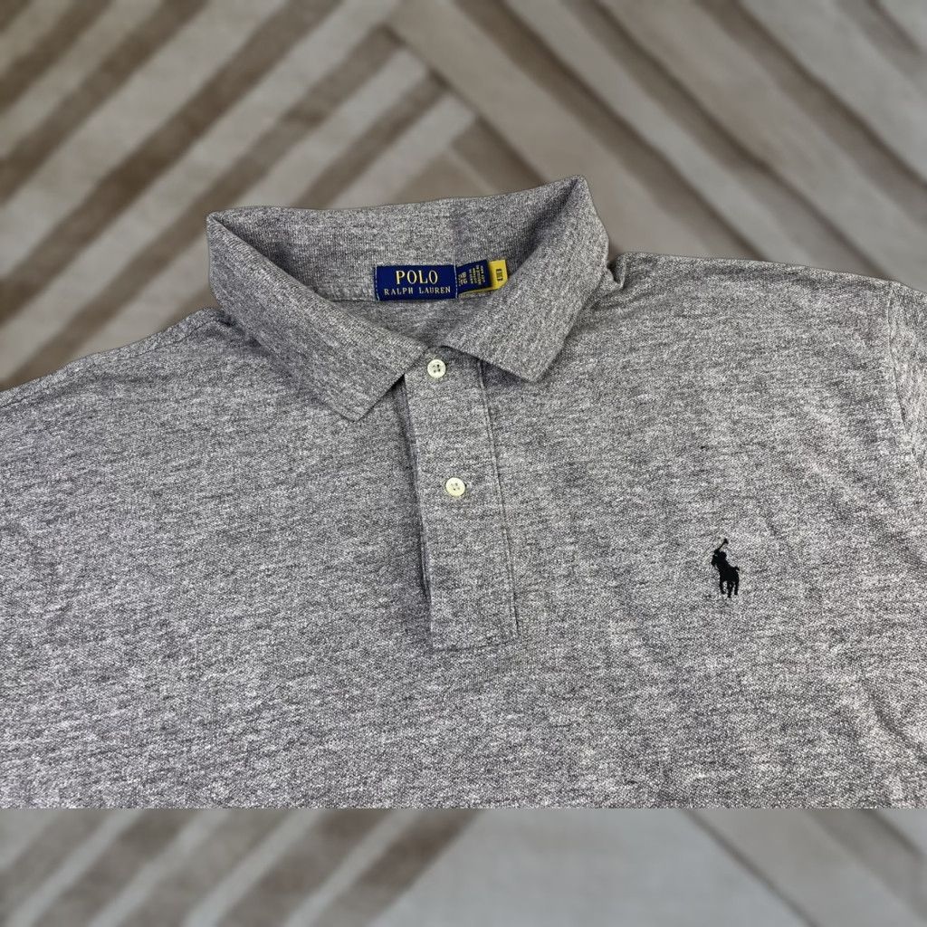 Polo Ralph Lauren VINTAGE Polo Ralph Lauren Men's Polo Golf Shirt 2XB Gray Short Sleeve Polo Size US XXL / EU 58 / 5 - 1 Thumbnail