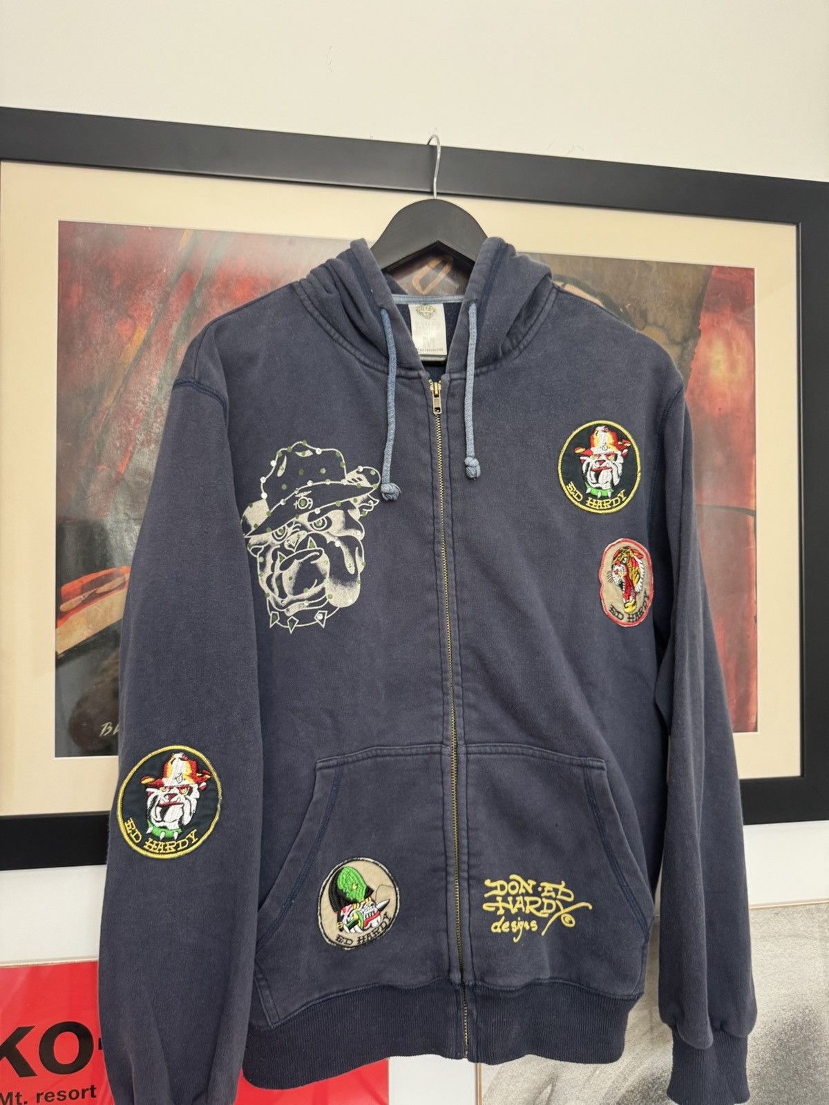 Ed Hardy Ed Hardy Christian Audigier Rare Y2k Bulldog Zip Hoodie Size US M / EU 48-50 / 2 - 3 Thumbnail