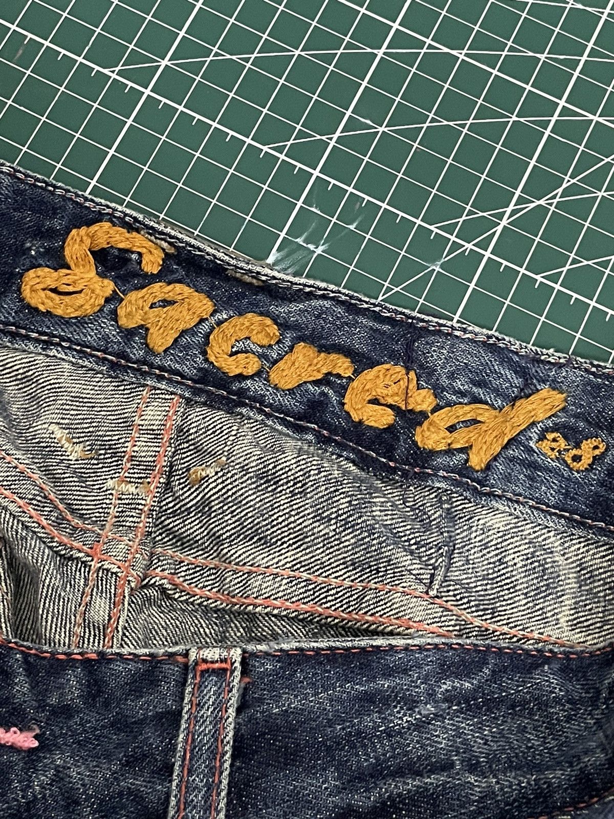 Hysteric Glamour × Japanese Brand Sacred 28 Bootcut Front Pocket Embroidery Distressed Size US 32 / EU 48 - 17 Thumbnail