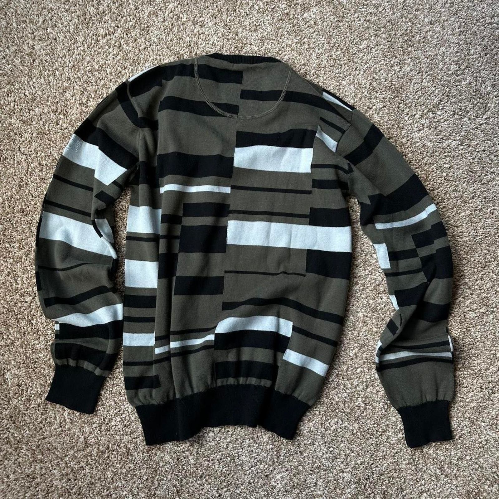 Billabong × Vintage Vintage Y2K Billabong Striped Pattern Green VNeck Sweater Size US S / EU 44-46 / 1 - 6 Thumbnail