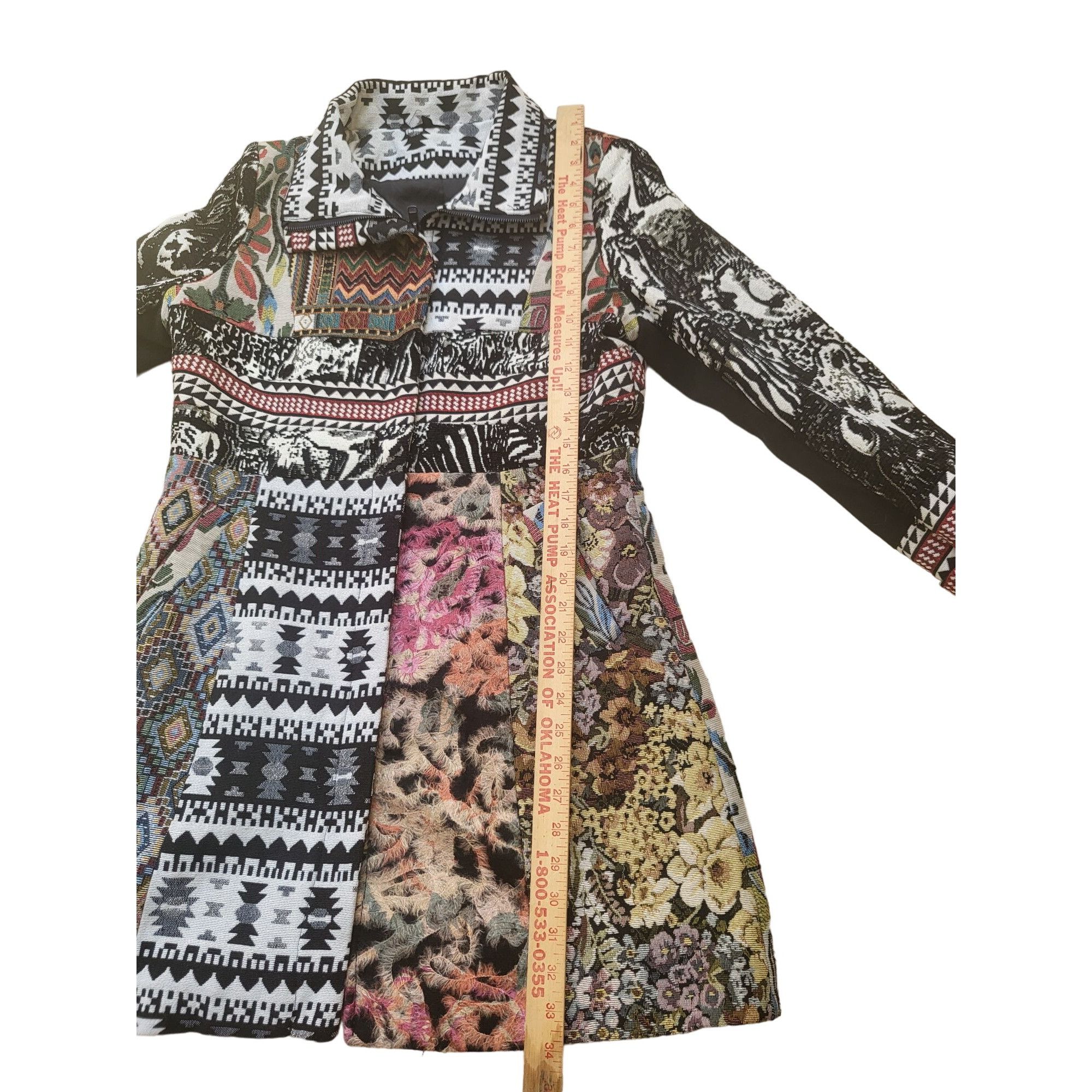 Other Dor Dor Couture Peacoat Sz M Southwestern Art Patchwork Cott Size M / US 6-8 / IT 42-44 - 5 Thumbnail