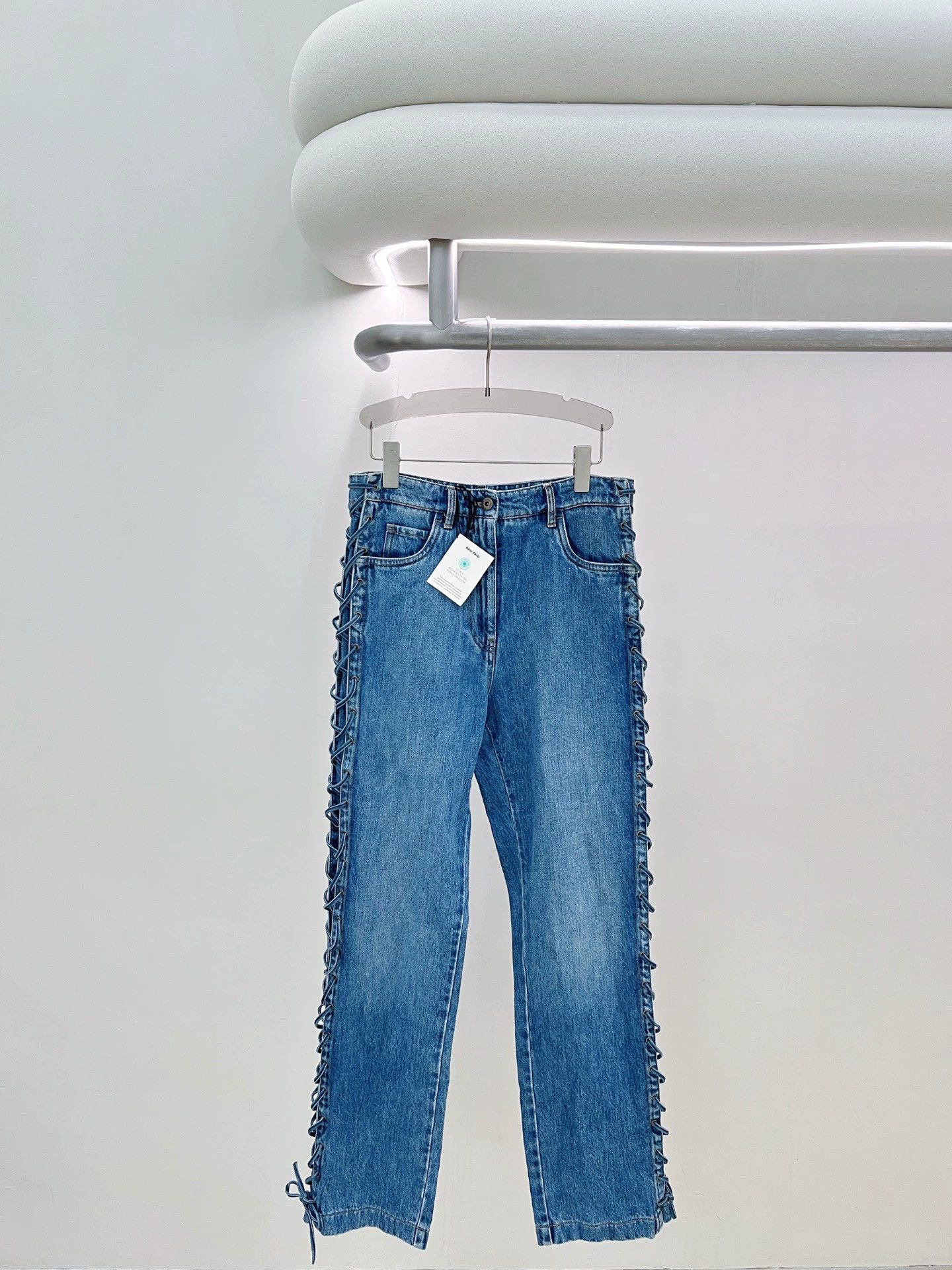 Miu Miu Miu Miu Blue Woven Rope Jeans 25 Size 25" / US 0 / IT 36 - 1 Thumbnail