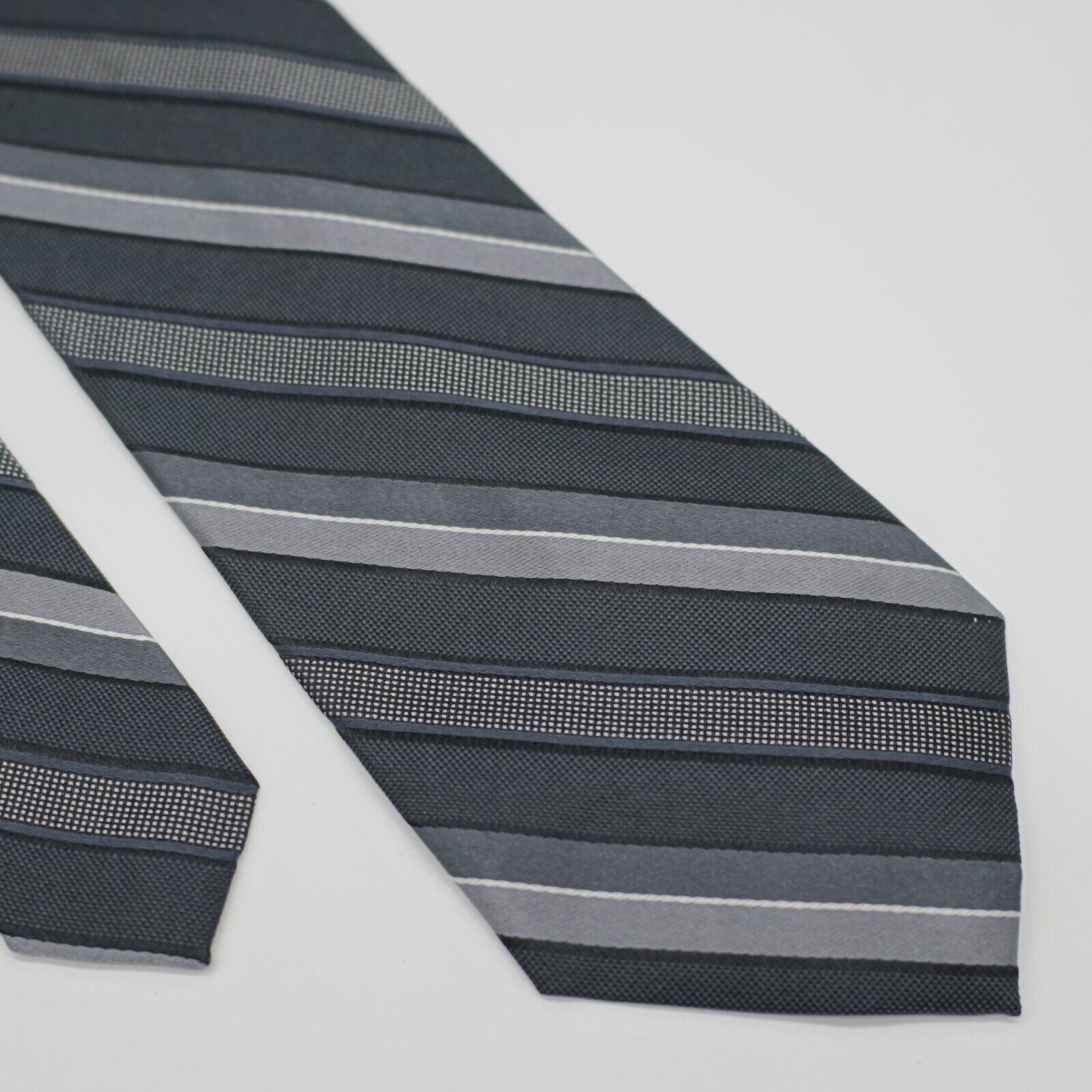 Van Heusen Van Heusen Gray Striped Woven Silk Tie Size ONE SIZE - 1 Thumbnail