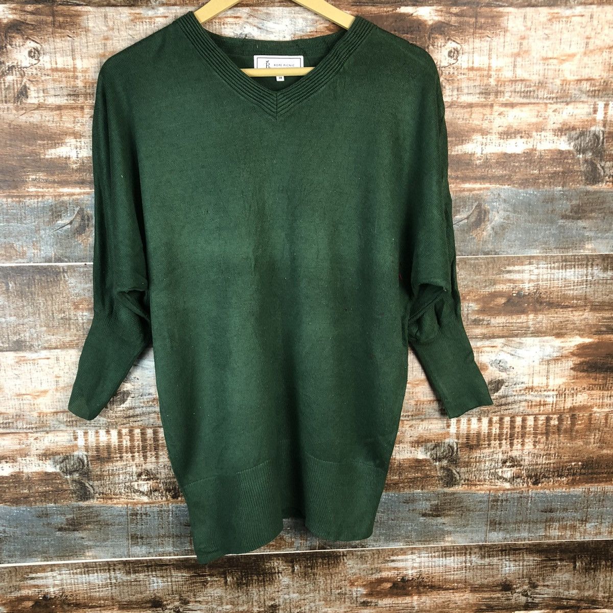 Aran Isles Knitwear Rope Picnic Green Knitwear #A962 Size M / US 6-8 / IT 42-44 - 3 Thumbnail