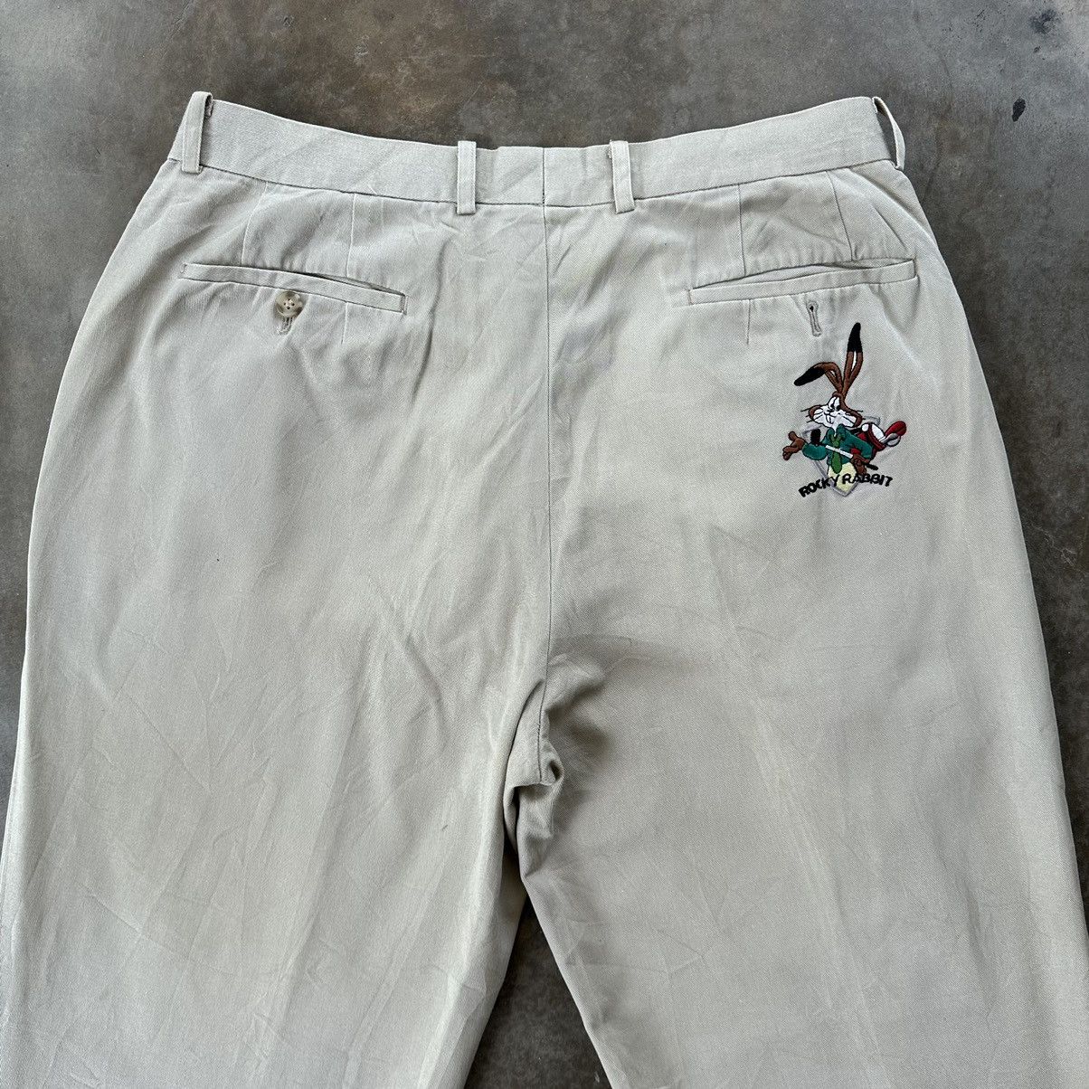Japanese Brand × Vintage Vintage Rocky Rabbit Distressed Beige Casual Trousers Pant Size US 33 - 10 Thumbnail