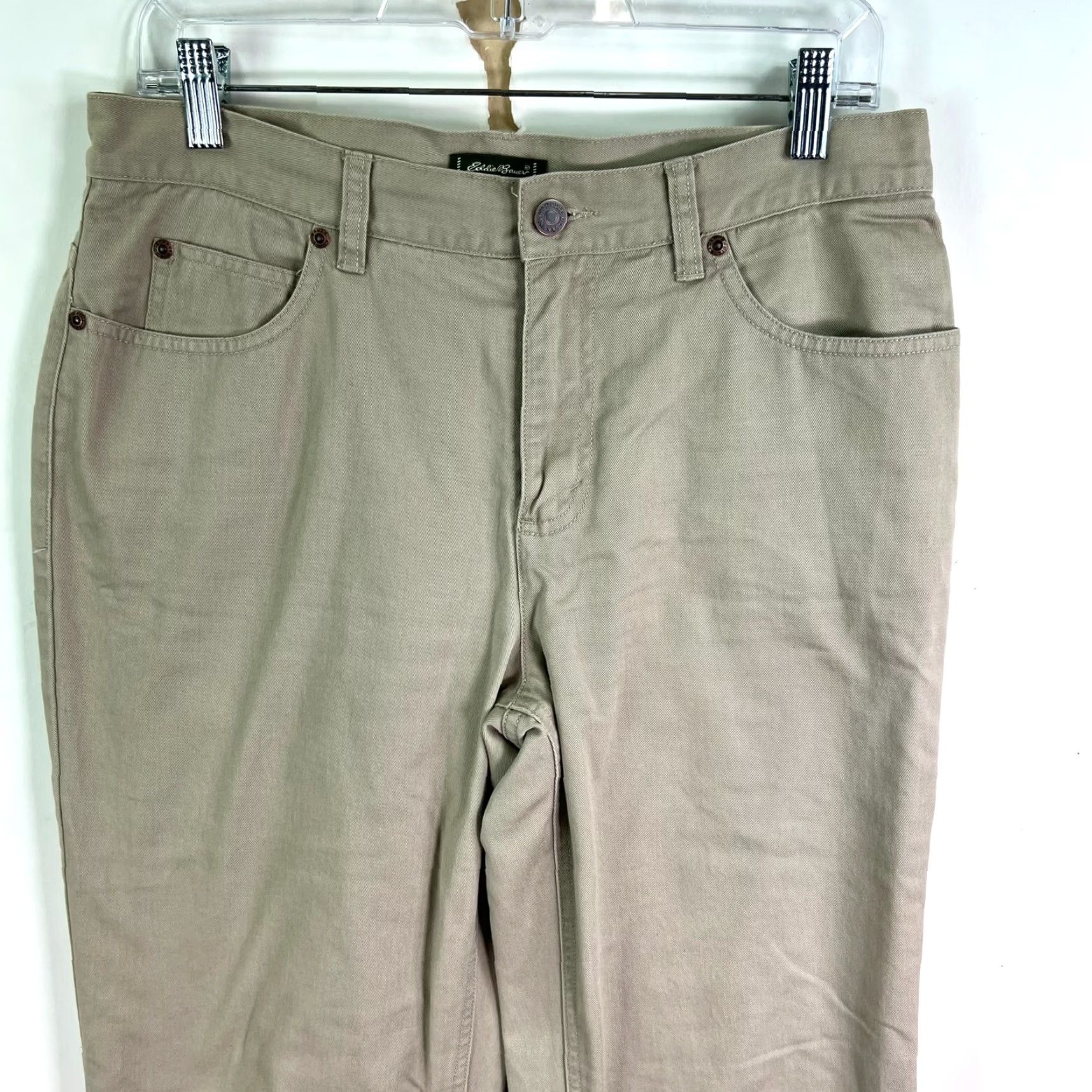 Eddie Bauer VINTAGE Eddie Bauer Lined Twill Pants Women 8 Tall Beige 32x31 Khakis Cuffed Western City Nature 90s Mens? Womens? Size 30" / US 8 / IT 44 - 2 Thumbnail