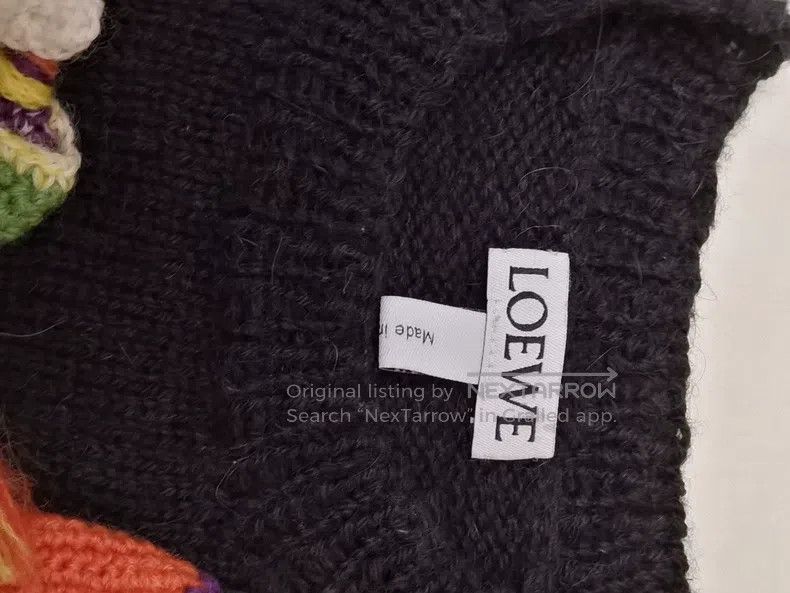 Loewe Loewe 3D Floral Decorated Black Knit Sweater, 50% Alpaca 5 Size L / US 10 / IT 46 - 4 Thumbnail