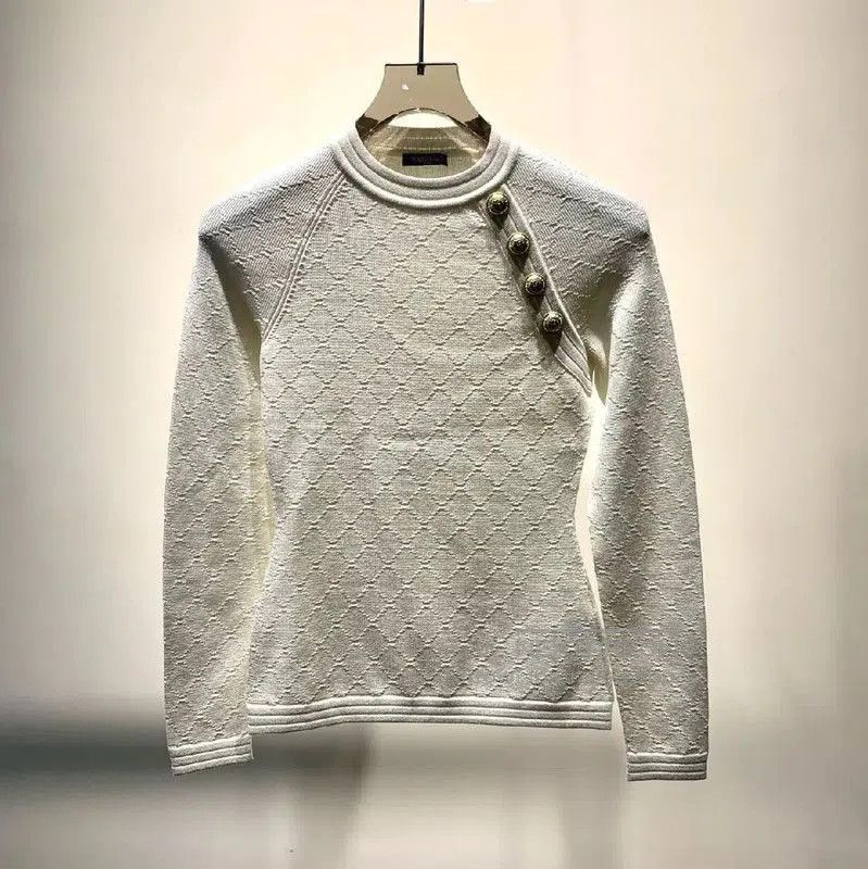Balmain Balmain White Cotton Pullover Sweater for Women . Size XXS / US 00 / IT 34 - 1 Thumbnail