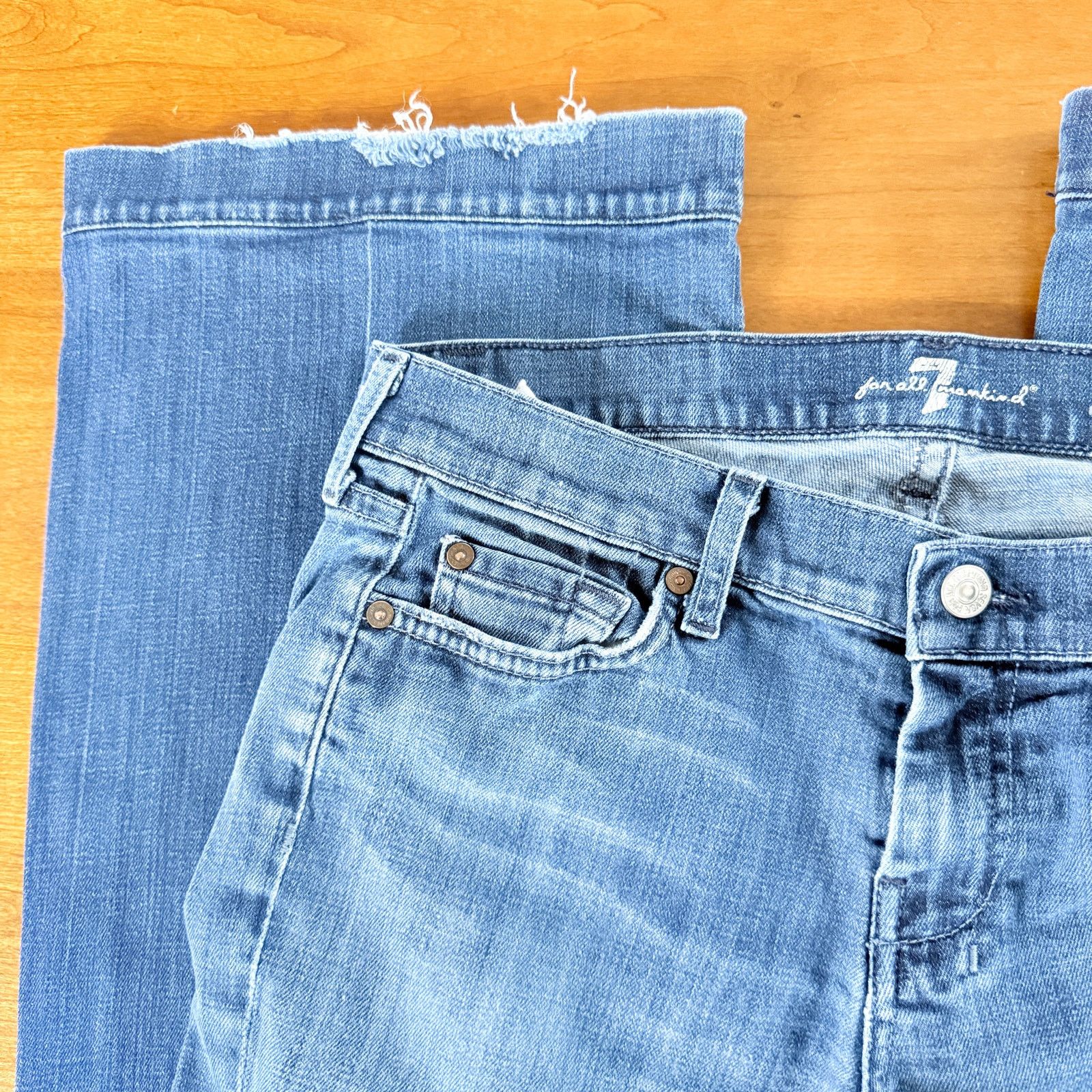Other 7 For All Mankind Dojo Flare Blue Jeans Size 29 Size 30" / US 8 / IT 44 - 5 Thumbnail