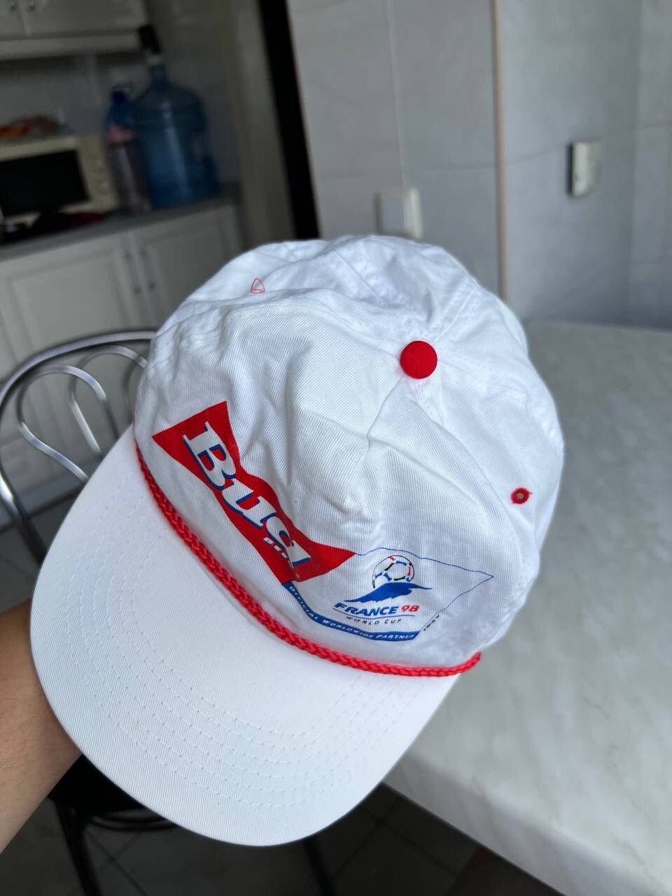 Sports Specialties Vintage 90s BUD France 98 World Cup White Cap Hat Y2K Size ONE SIZE - 10 Thumbnail