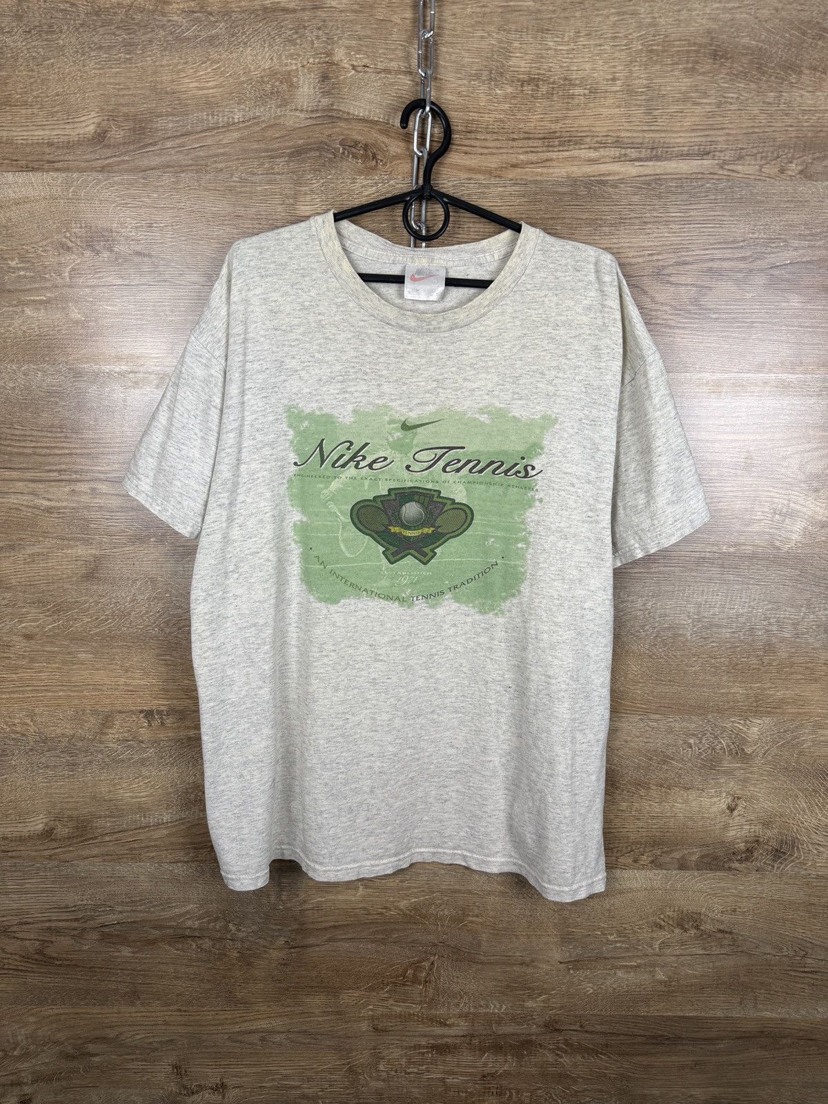 Nike × Vintage Mens Vintage Nike tennis USA T-shirt big logo tee rare 90s Size US L / EU 52-54 / 3 - 1 Thumbnail